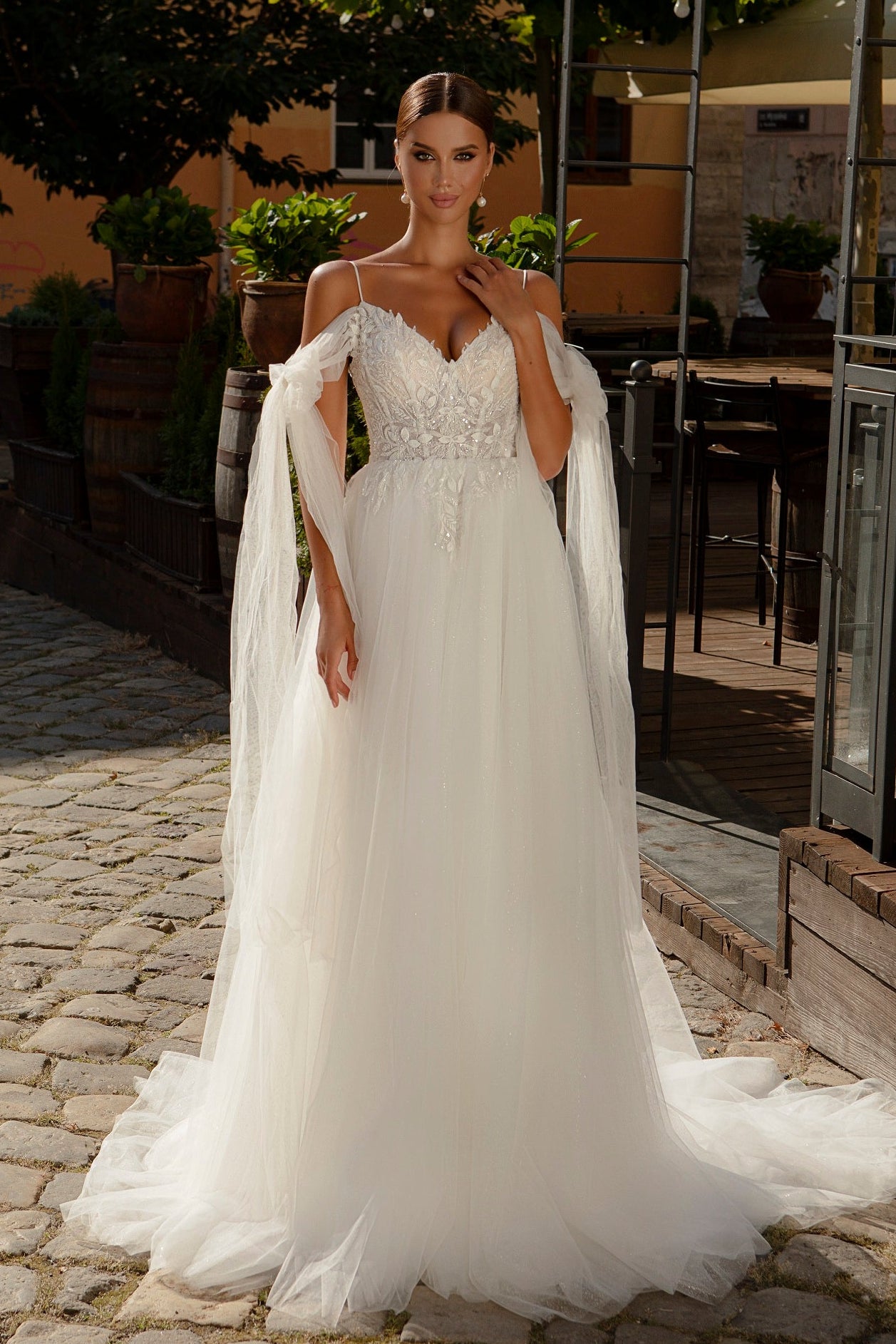 goddess white dress Fairy a-line tulle wedding dress 4 US / Off White