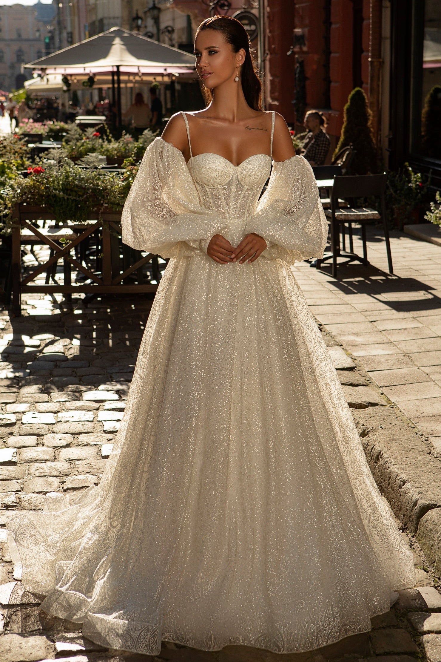 Sparkle A-Line Corset Wedding Dress 6 US / Off White Sparkle A-Line Corset Wedding Dress 6 US / Off White