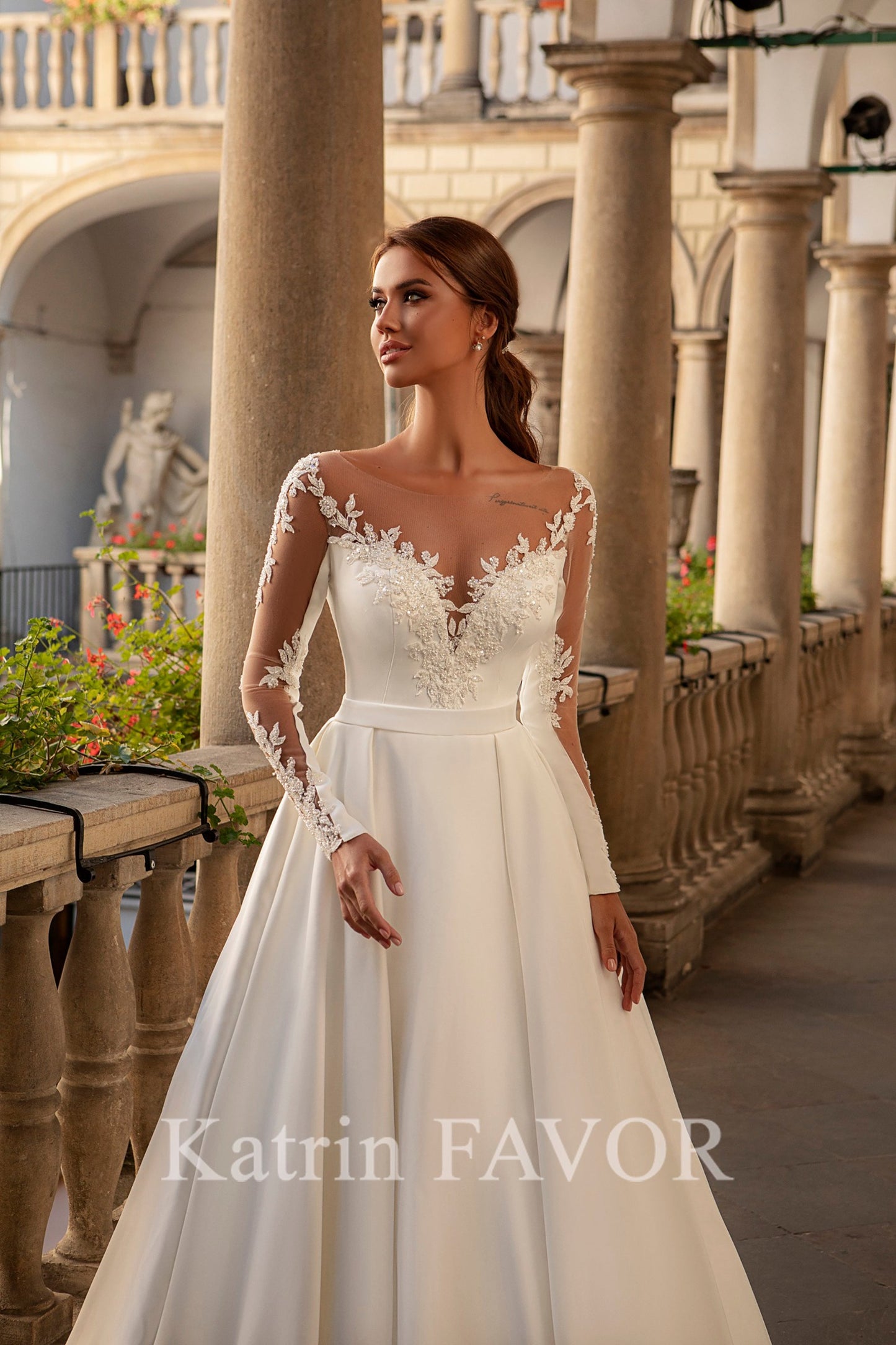 KatrinFAVORboutique-Satin ballgown wedding dress