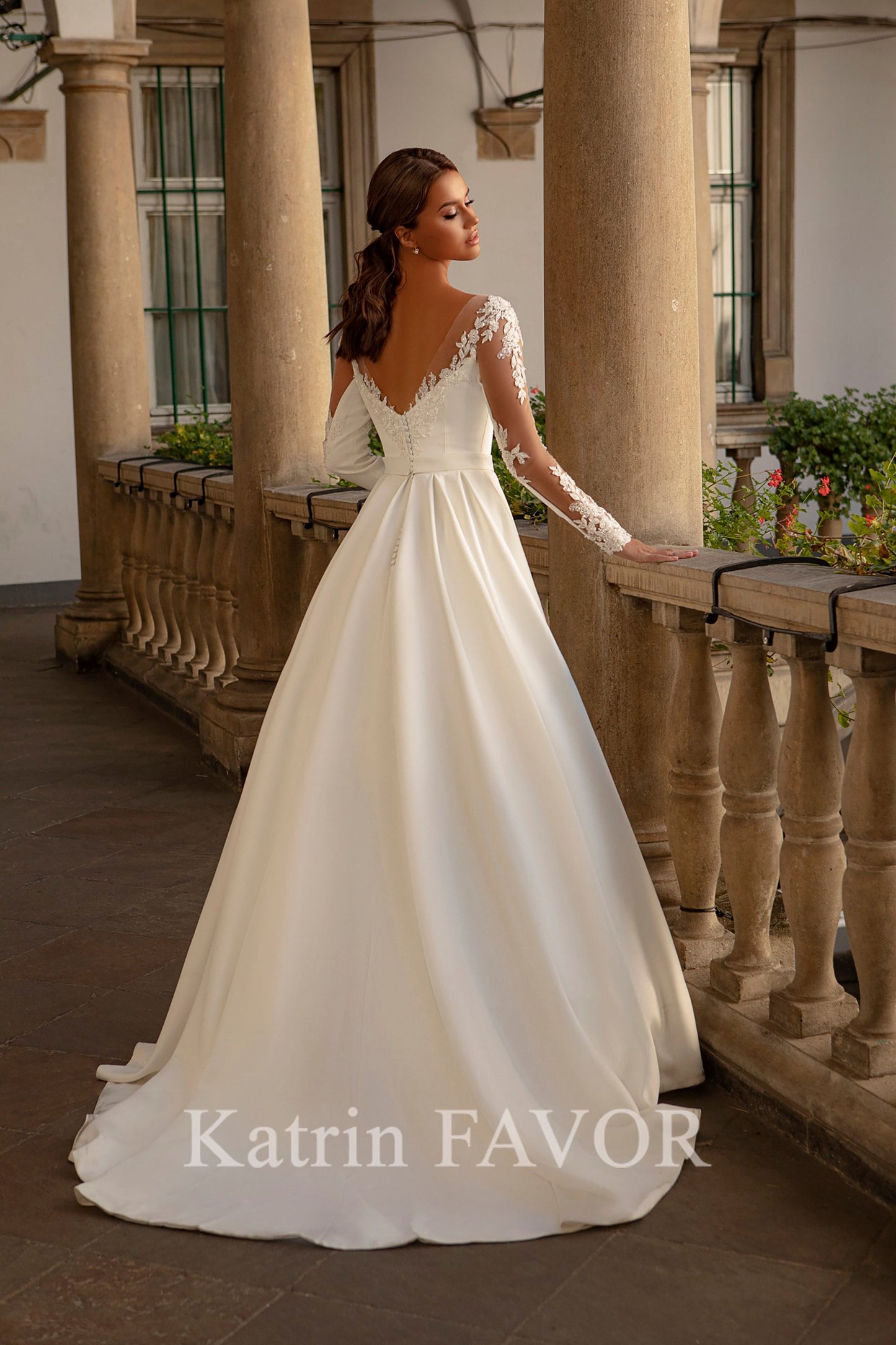 KatrinFAVORboutique-Satin ballgown wedding dress