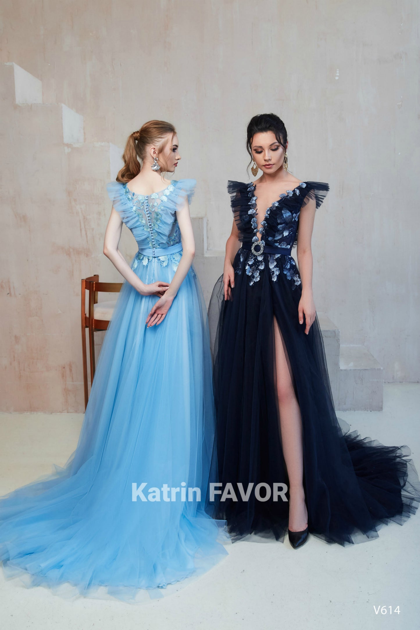 Blue fairytale evening gown