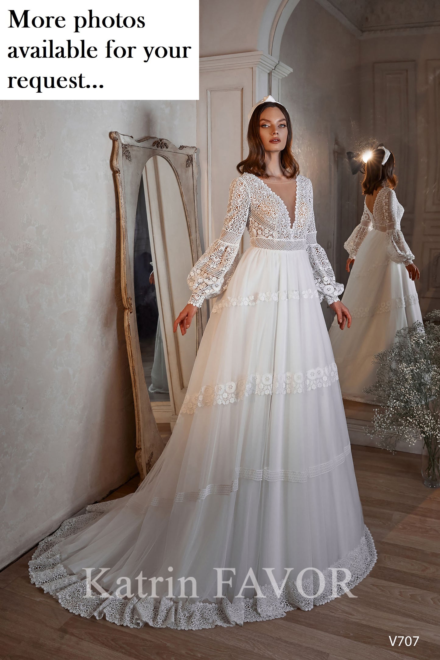 Country lace wedding dress boho