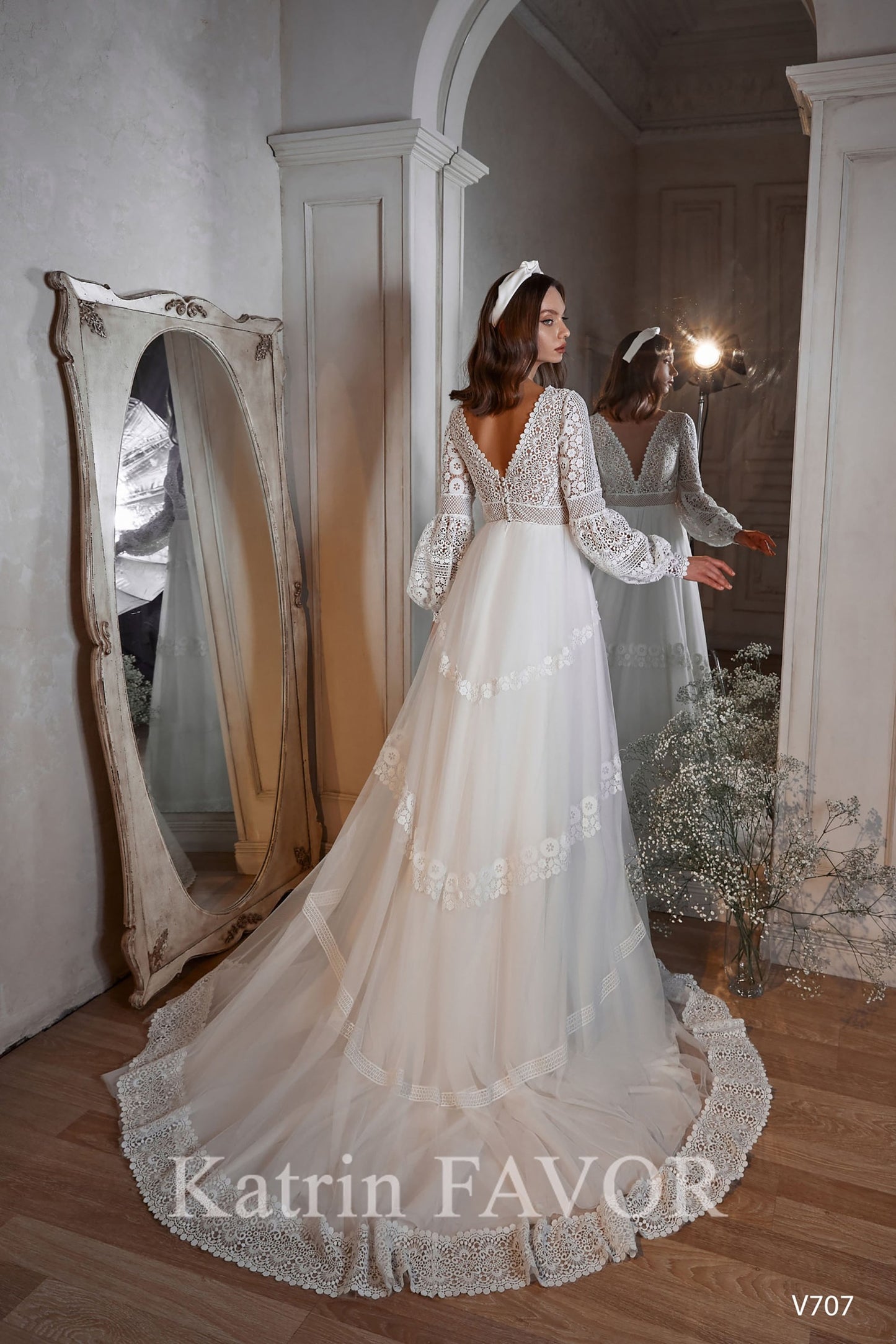 KatrinFAVORboutique-Embroidered back satin a-line wedding dress