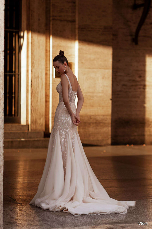 KatrinFAVORboutique-Mermaid dress wedding gown Sparkly beach wedding dress