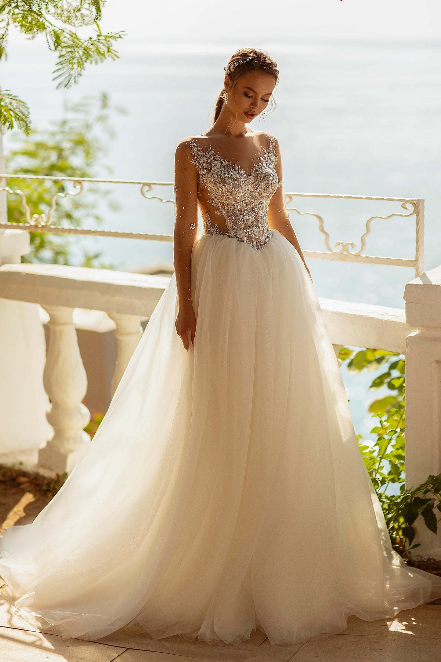 KatrinFAVORboutique-Embellished long sleeve wedding dress Enchanted bridal