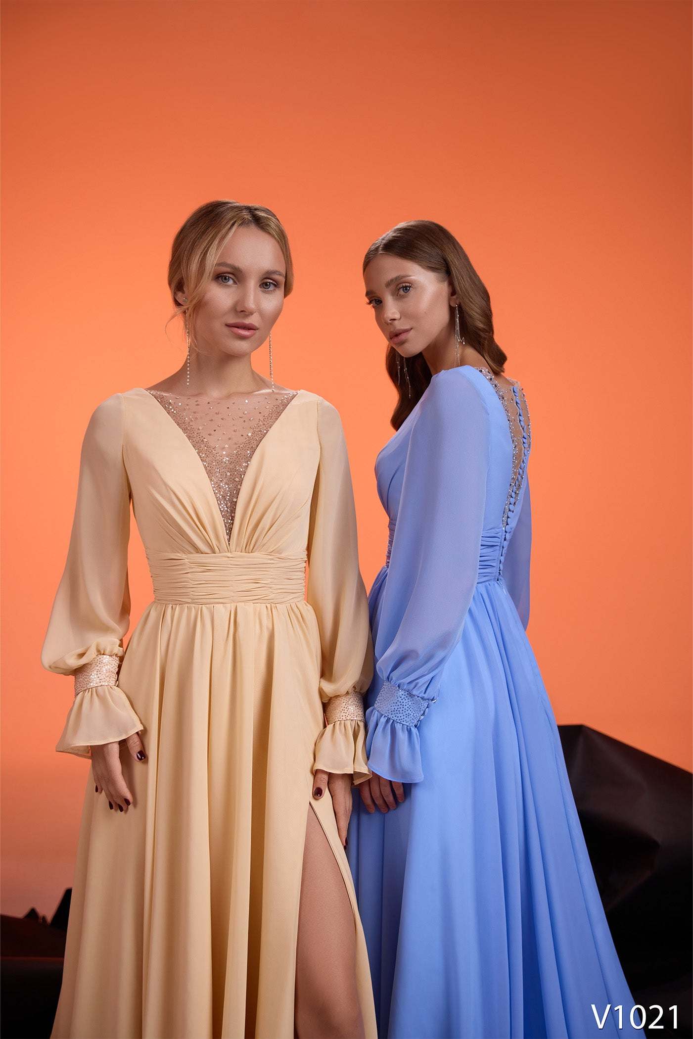 V neck A line formal dress | Dresses for mom of groom | KatrinFAVOR Sky blue / 6 V neck A line formal dress | Dresses for mom of groom | KatrinFAVOR Sky blue / 6