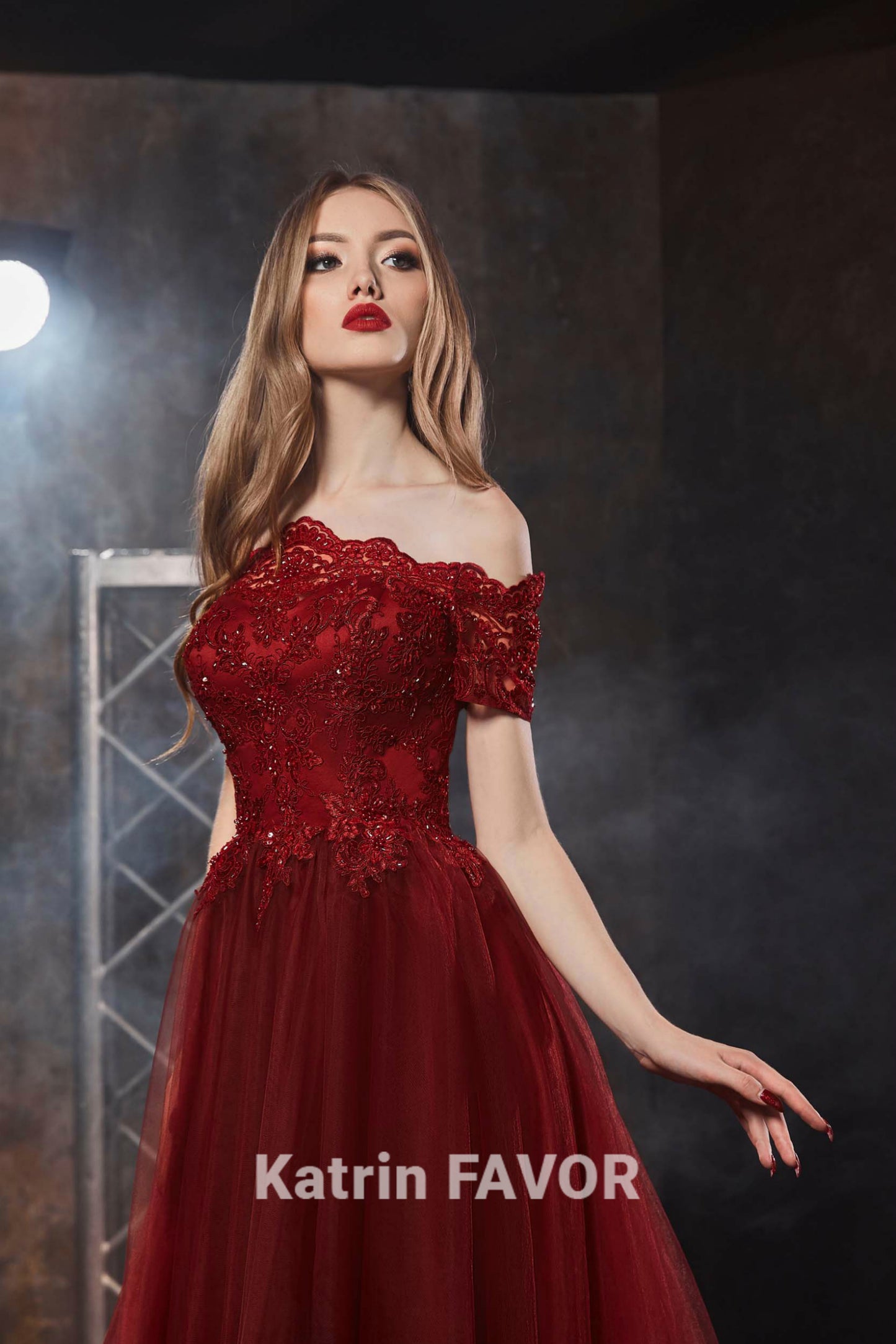 Burgundy alternative wedding dress