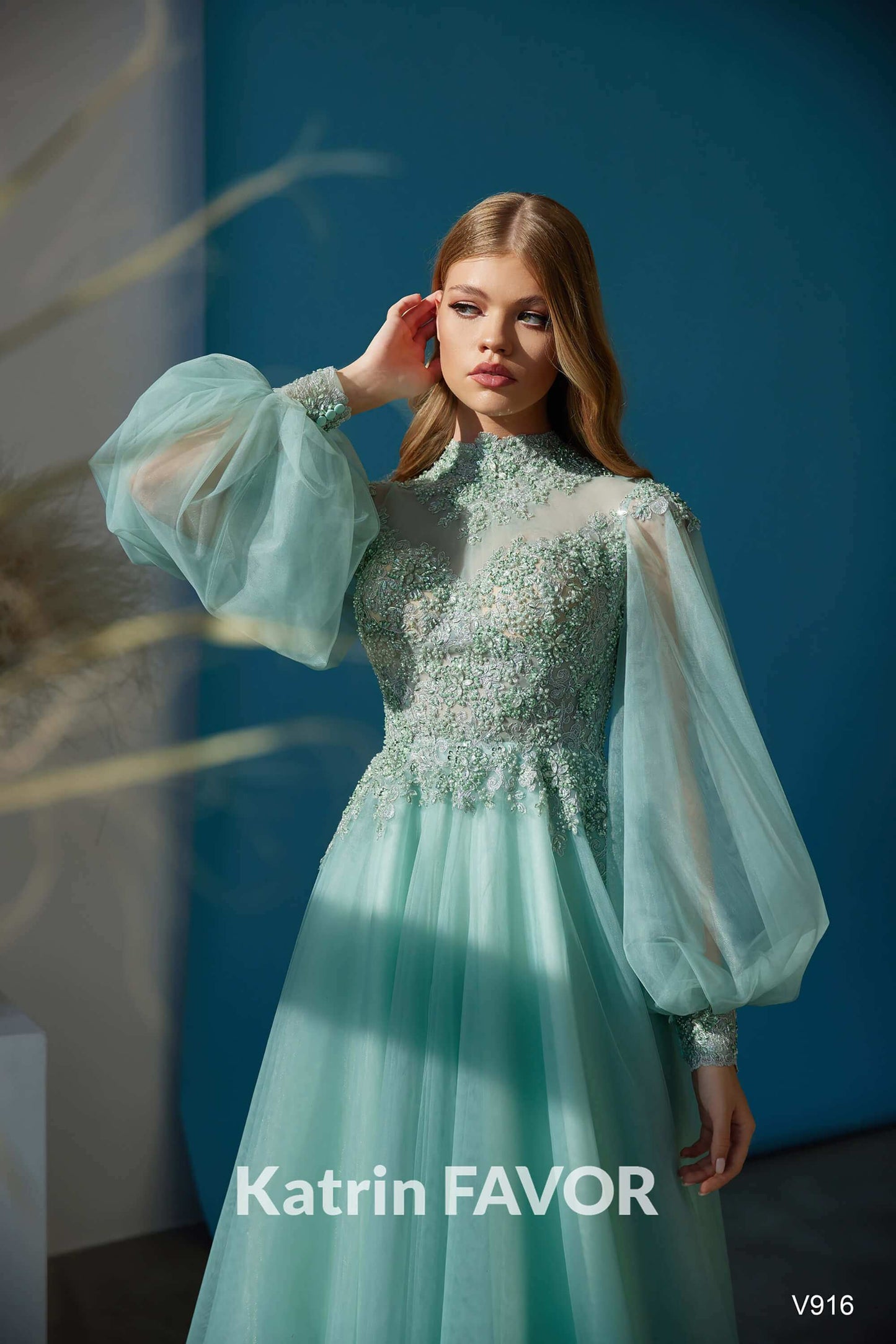 KatrinFAVORboutique-Modest evening dress High neck formal dress