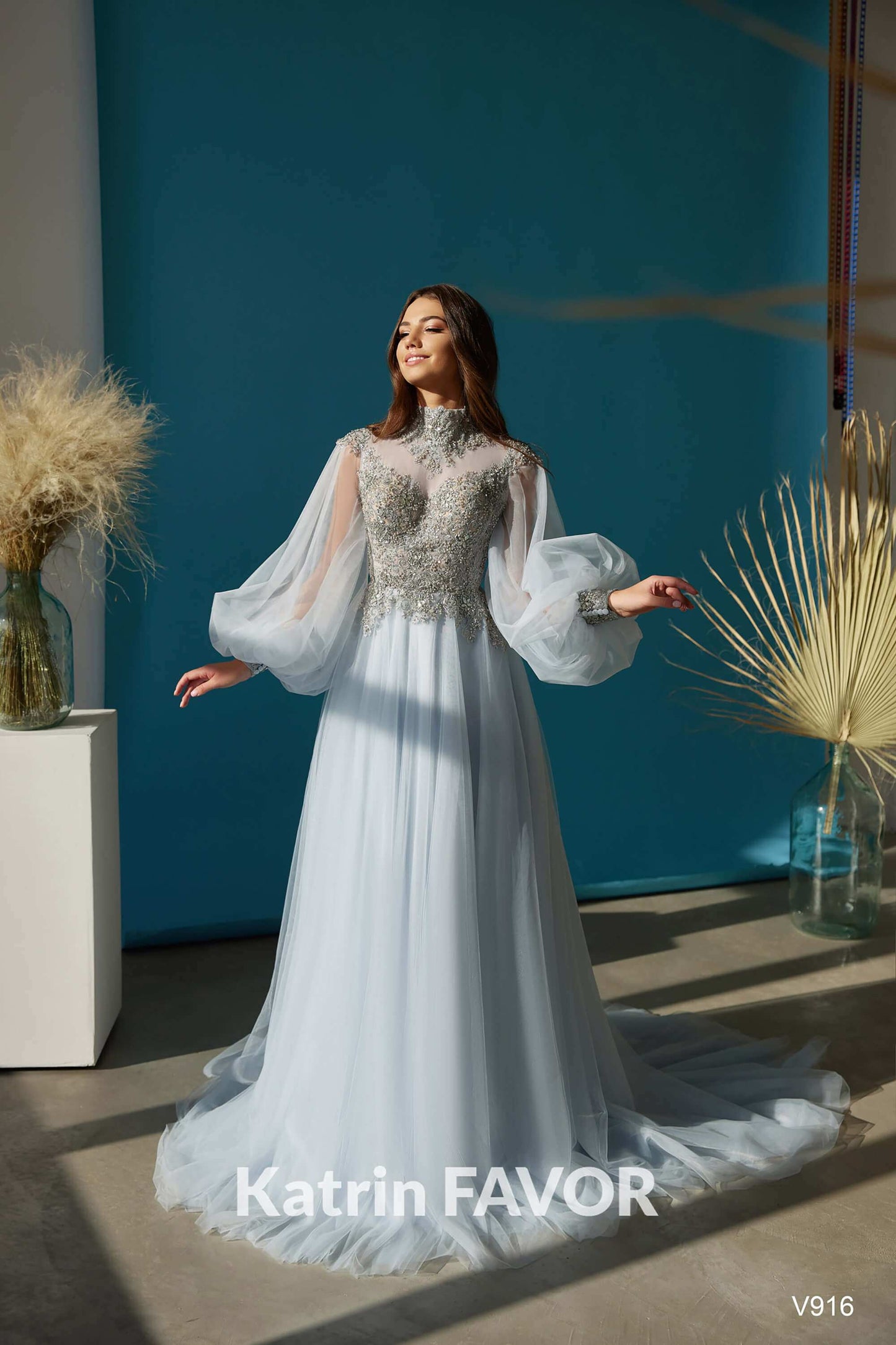 KatrinFAVORboutique-Modest evening dress High neck formal dress