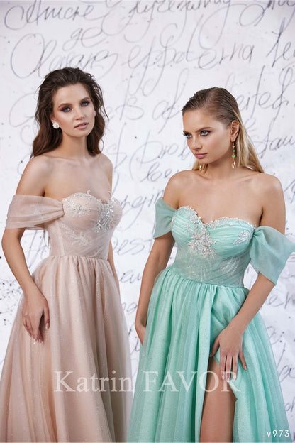 KatrinFAVORboutique-Fairy corset prom dress off the shoulder tulle gown