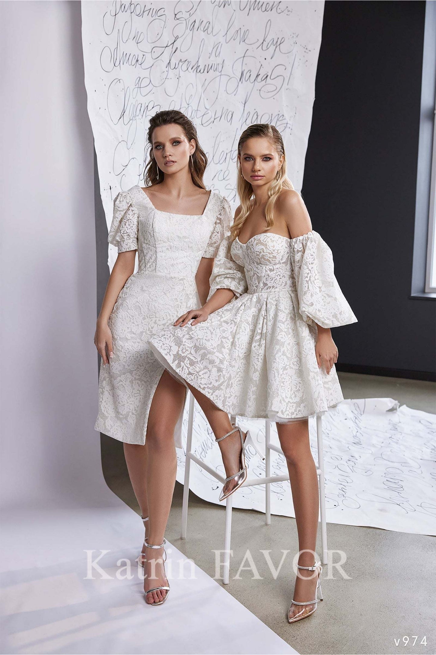 KatrinFAVORboutique-Short wedding reception dress White formal dresses