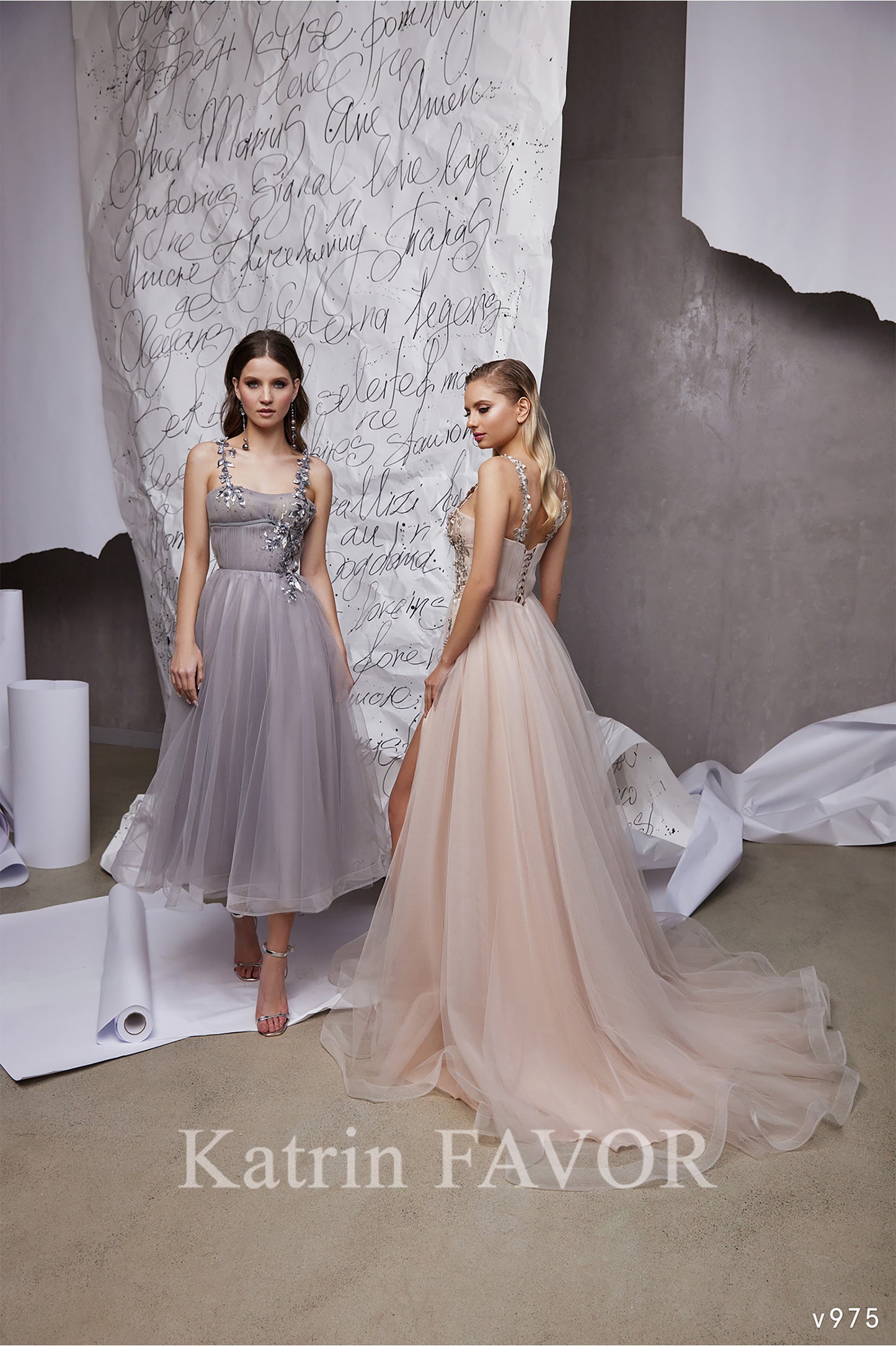 Tulle cocktail dress midi