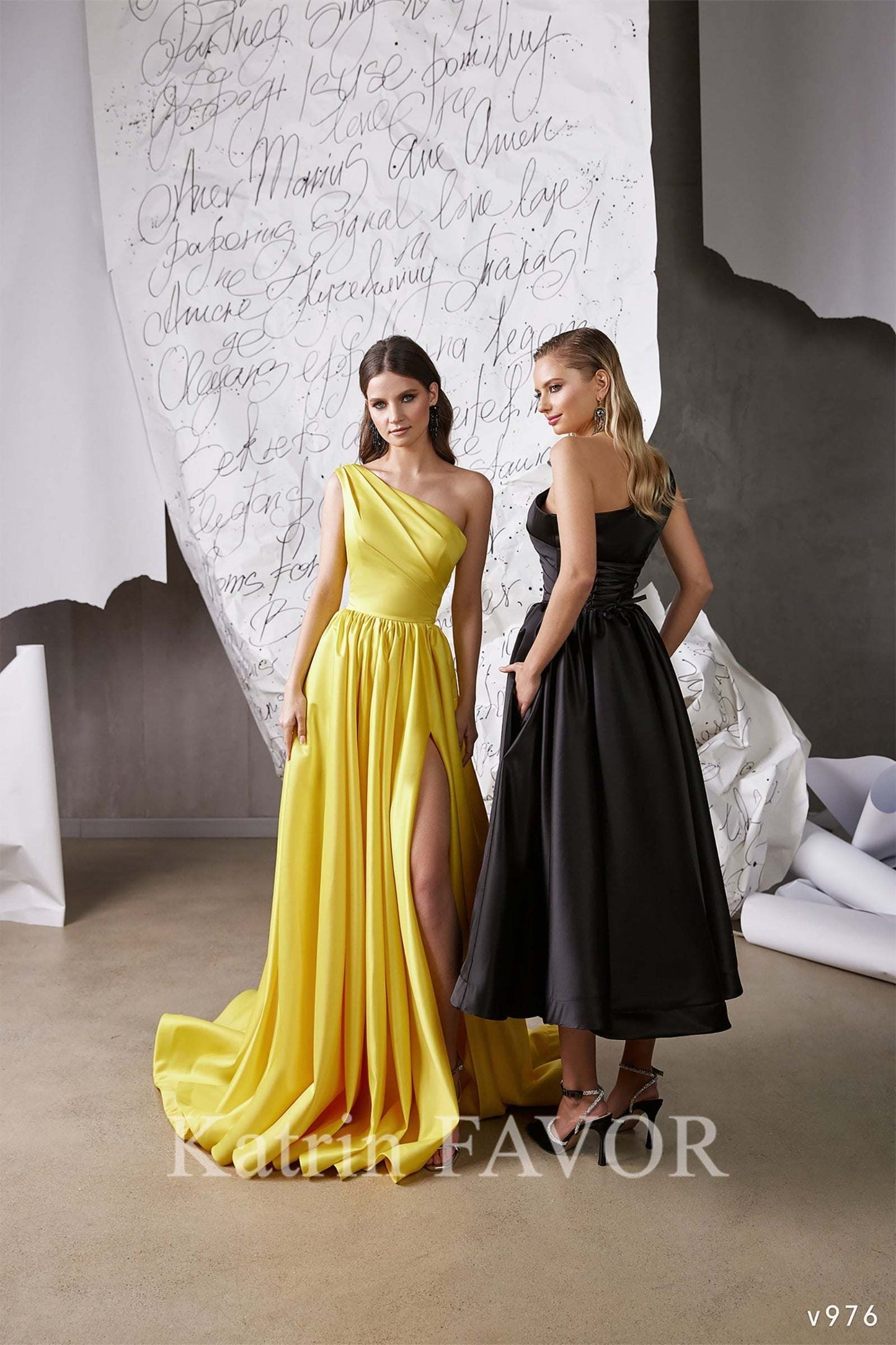 KatrinFAVORboutique-One shoulder formal dress Satin evening gown