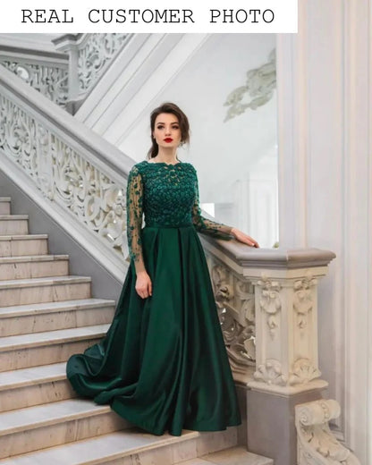 KatrinFAVORboutique-Formal long sleeve midi dress Ladies cocktail dresses