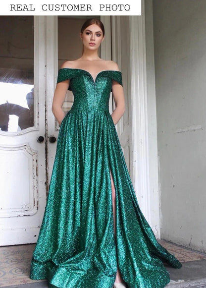 KatrinFAVORboutique-Glitter prom dress Affordable plus size formal wear