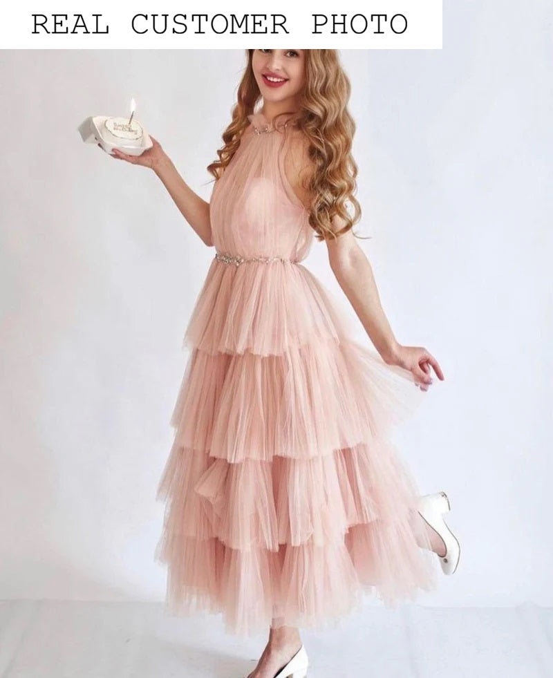 KatrinFAVORboutique-Tiered cocktail dress Midi womens formal dresses