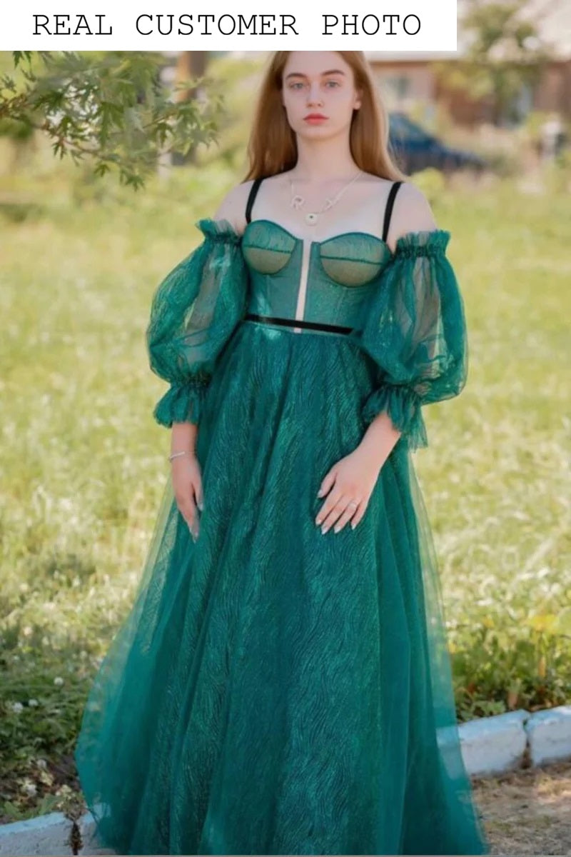 KatrinFAVORboutique-Puff sleeve gown with corset Fairy prom dress formal