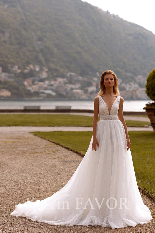 KatrinFAVORboutique-Sparkle a-line minimalist wedding dress