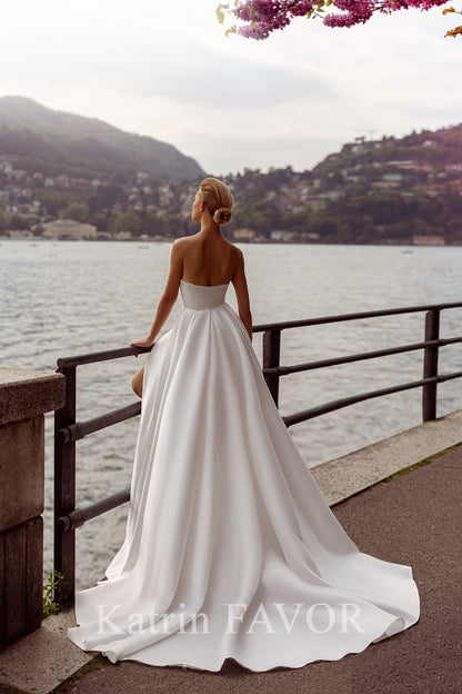 KatrinFAVORboutique-Simple elegant satin a-line wedding dress