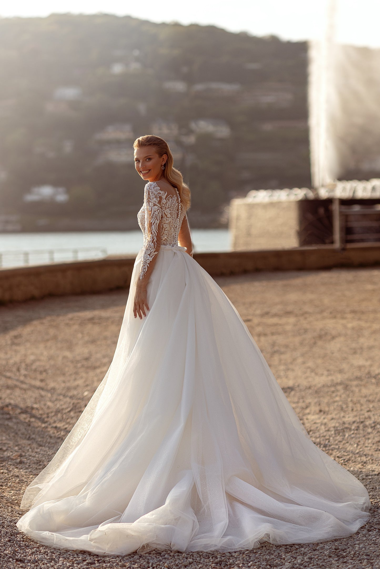 Sheath wedding dress Long sleeve bridal dress