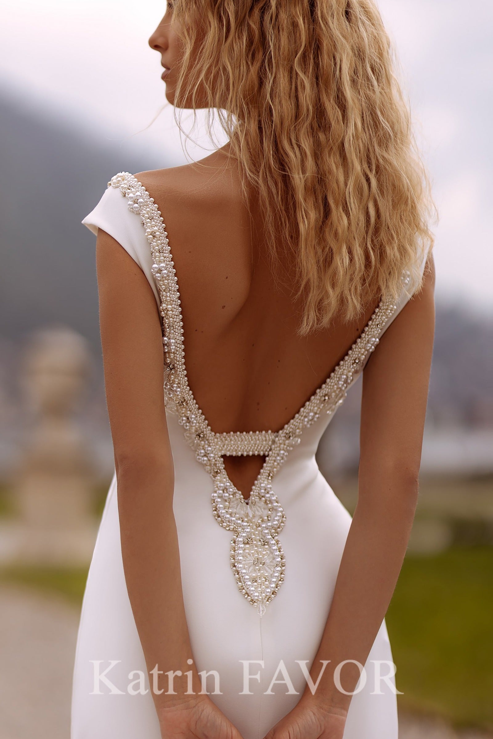 KatrinFAVORboutique-Embroidered open back sheath wedding dress