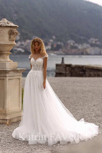 KatrinFAVORboutique-Rustic tulle a-line wedding dress