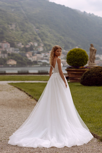 Beach wedding dress a-line Sparkle tulle wedding gown