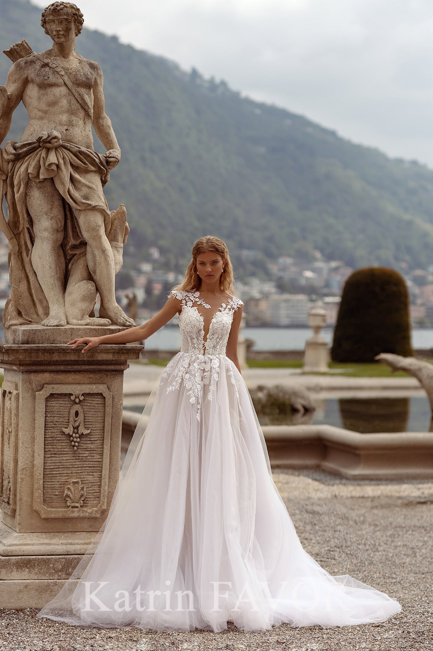 KatrinFAVORboutique-Fairy a-line blush tulle wedding dress