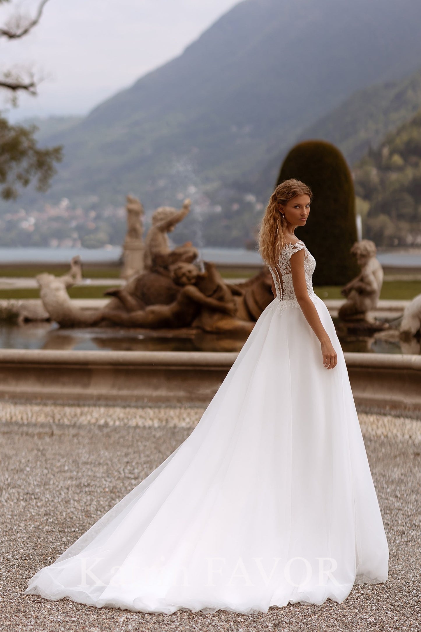 KatrinFAVORboutique-Off the shoulder a-line tulle wedding dress