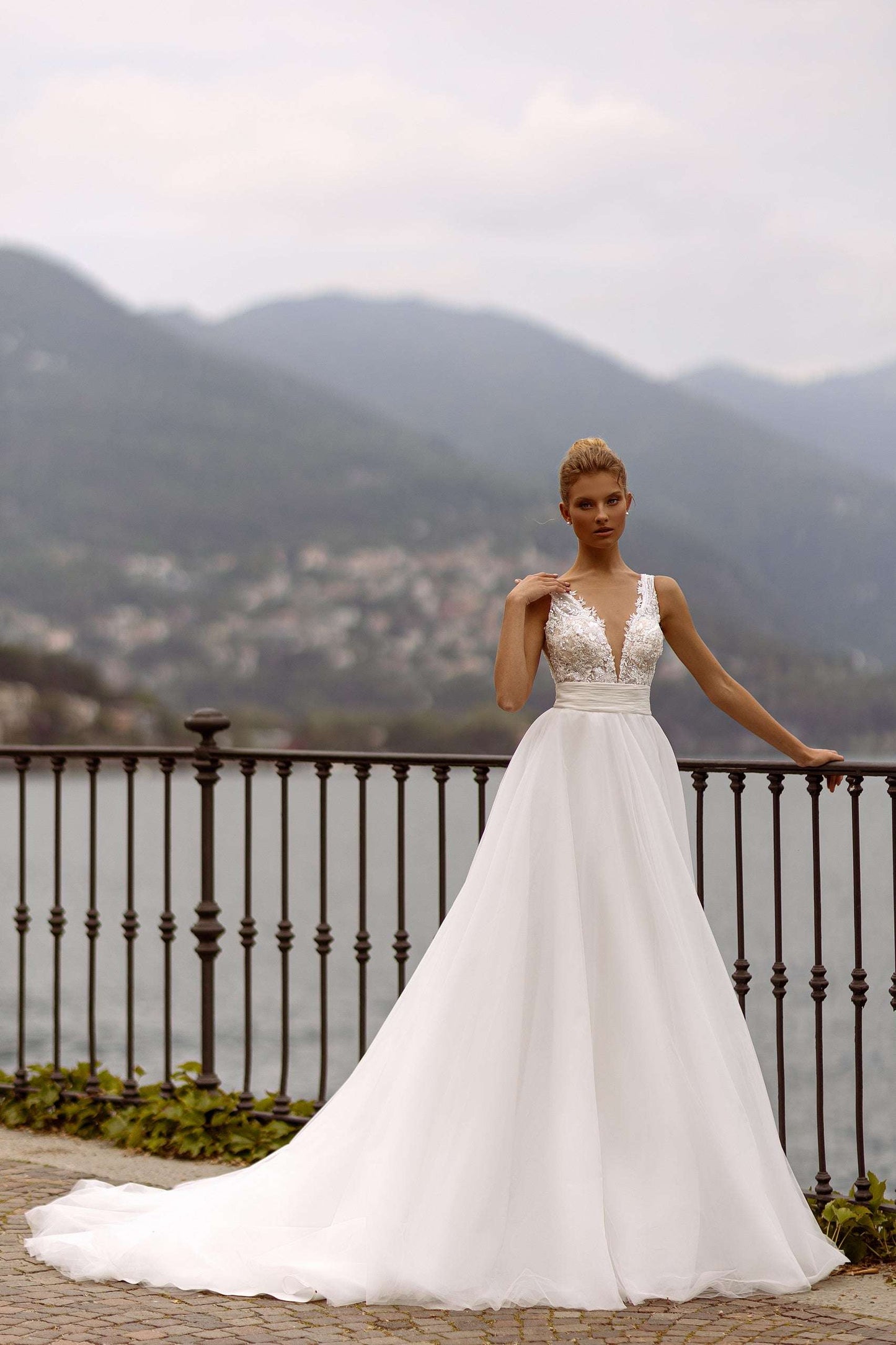 KatrinFAVORboutique-A line romantic wedding dress White maxi dress bridal