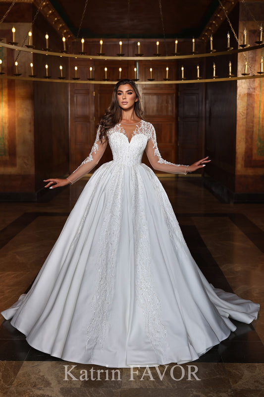 KatrinFAVORboutique-Princess ballgown satin wedding dress