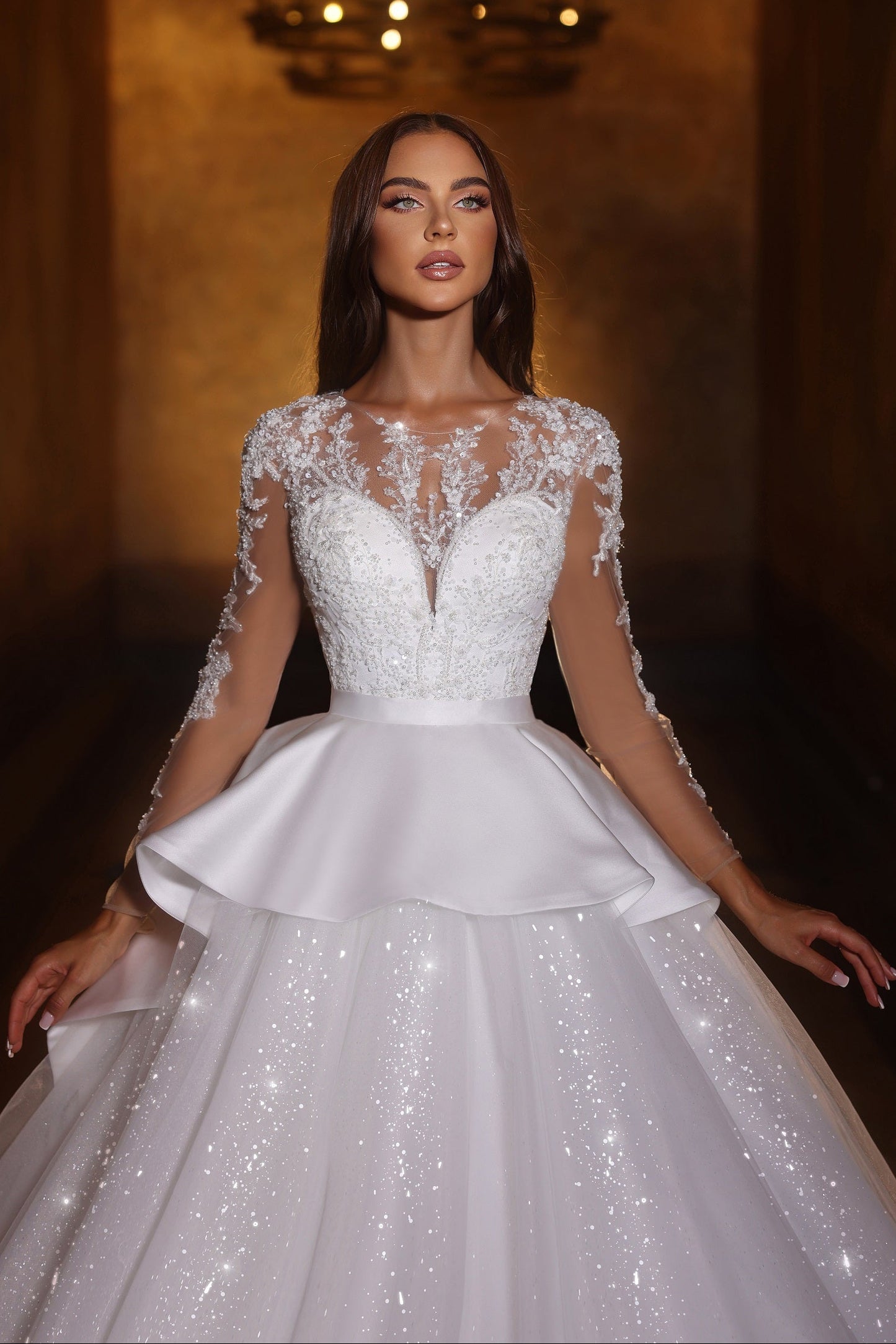 KatrinFAVORboutique-Basque waist wedding gown Ball gown wedding dress