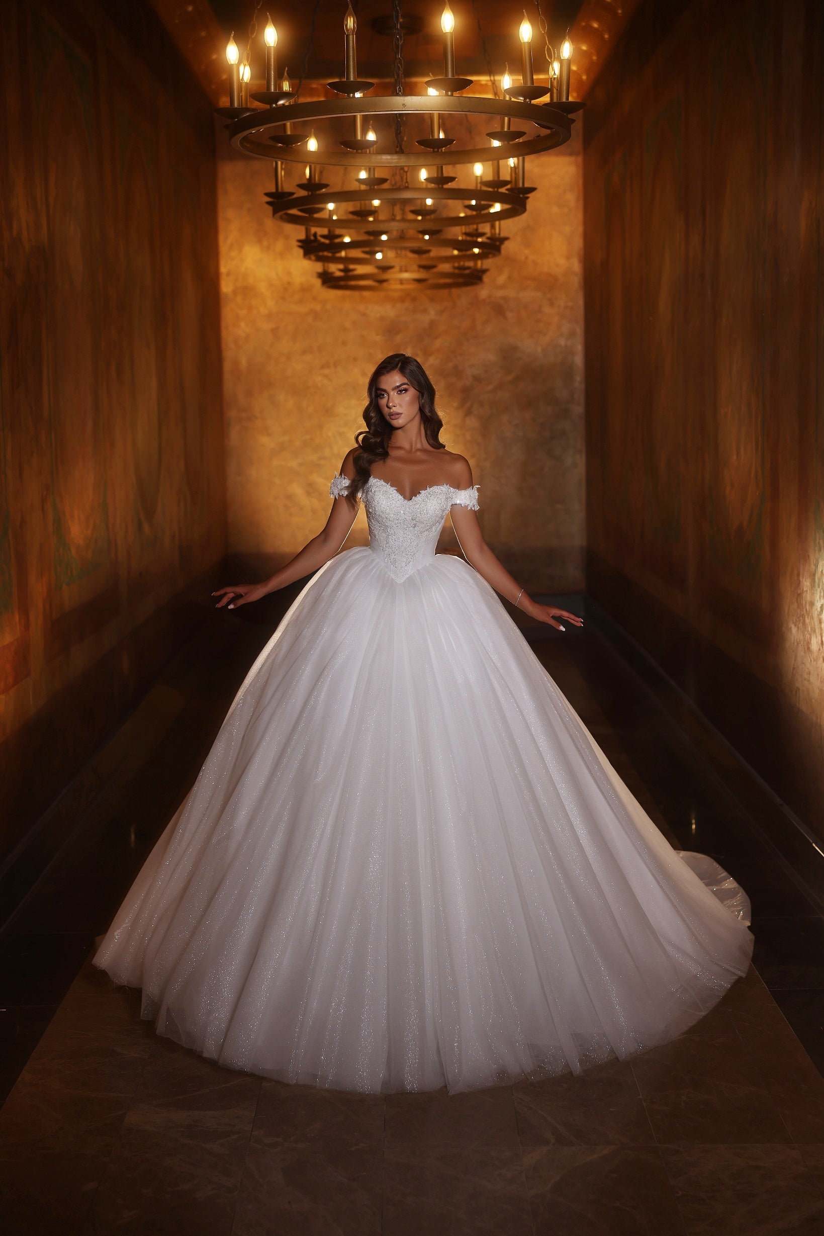 KatrinFAVORboutique-Ballgown wedding dress White sparkly wedding dress