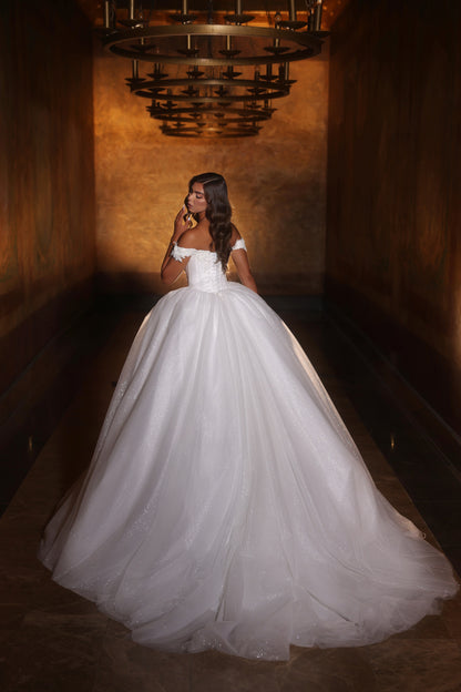 KatrinFAVORboutique-Ballgown wedding dress White sparkly wedding dress