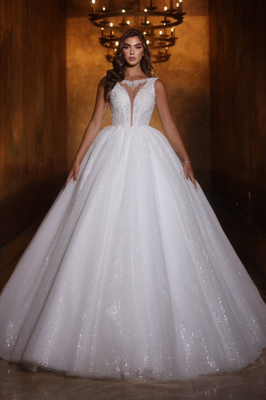 KatrinFAVORboutique-Ball gown wedding dress princess Sparkly tulle wedding gown