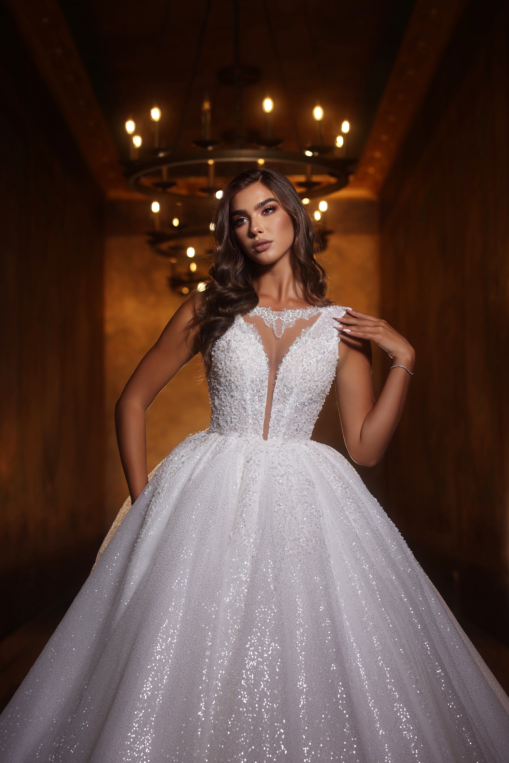 KatrinFAVORboutique-Ball gown wedding dress princess Sparkly tulle wedding gown