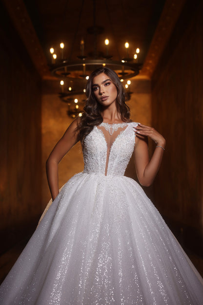 KatrinFAVORboutique-Ball gown wedding dress princess Sparkly tulle wedding gown