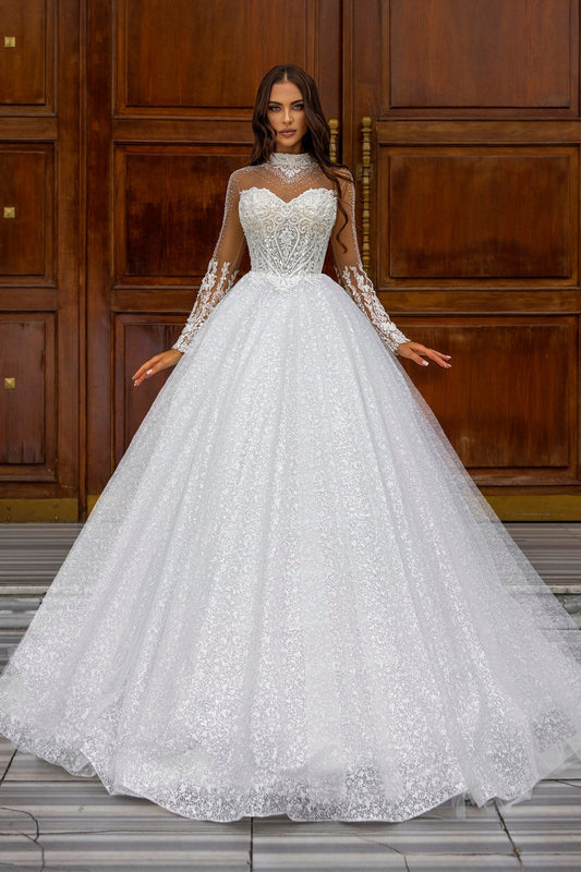 KatrinFAVORboutique-Sparkly ball gown wedding dress Winter wedding apparel 
