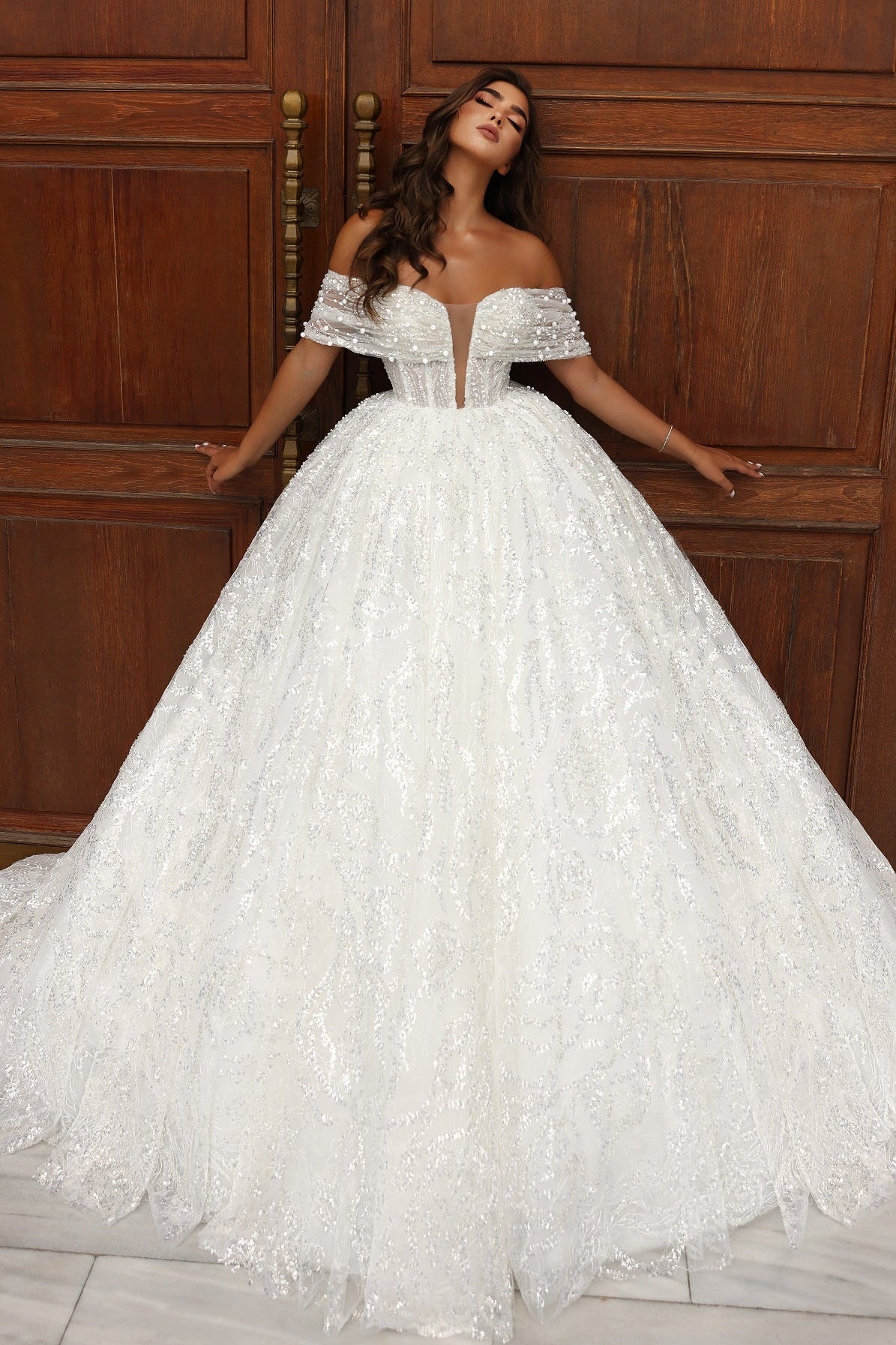 KatrinFAVORboutique-Ball gown off the shoulder wedding dress Princess bridal dress