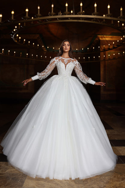 KatrinFAVORboutique-Long sleeve ball gown wedding dress Princess style wedding