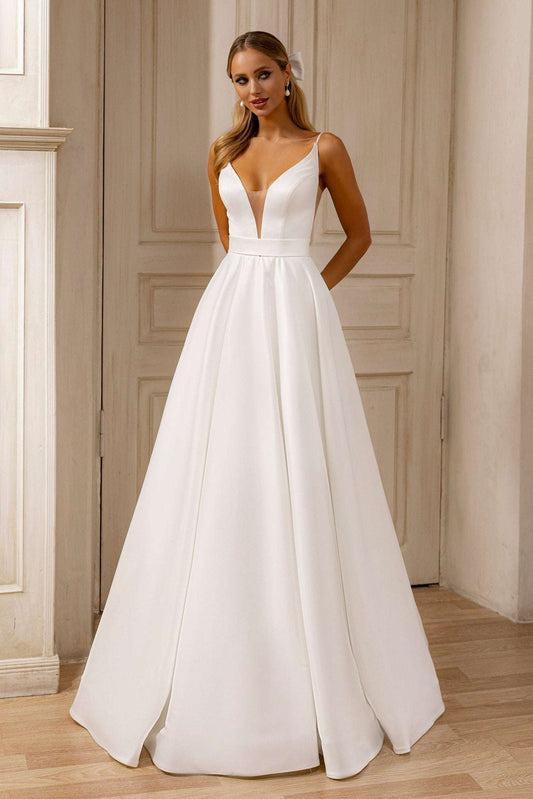 KatrinFAVORboutique-Satin bridal dress Elegant wedding dresses for women