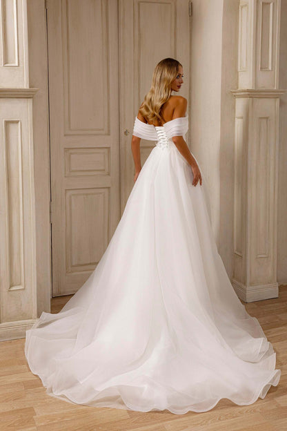 KatrinFAVORboutique-White off shoulder wedding gown Simple bridal gowns
