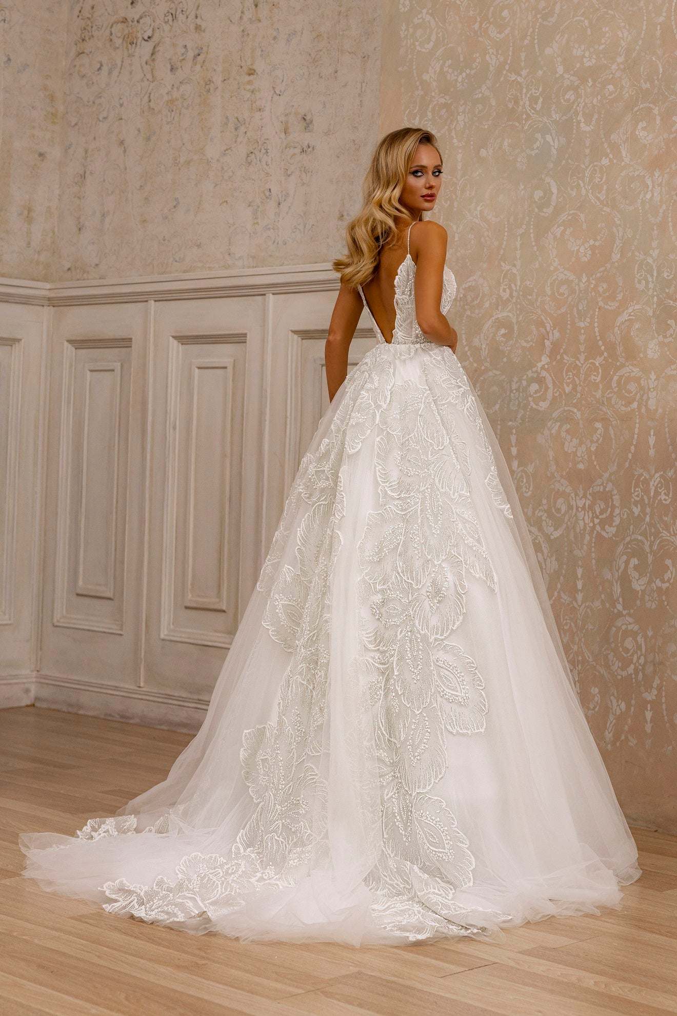 KatrinFAVORboutique-Glitter lace wedding dress Wedding gowns with sparkles