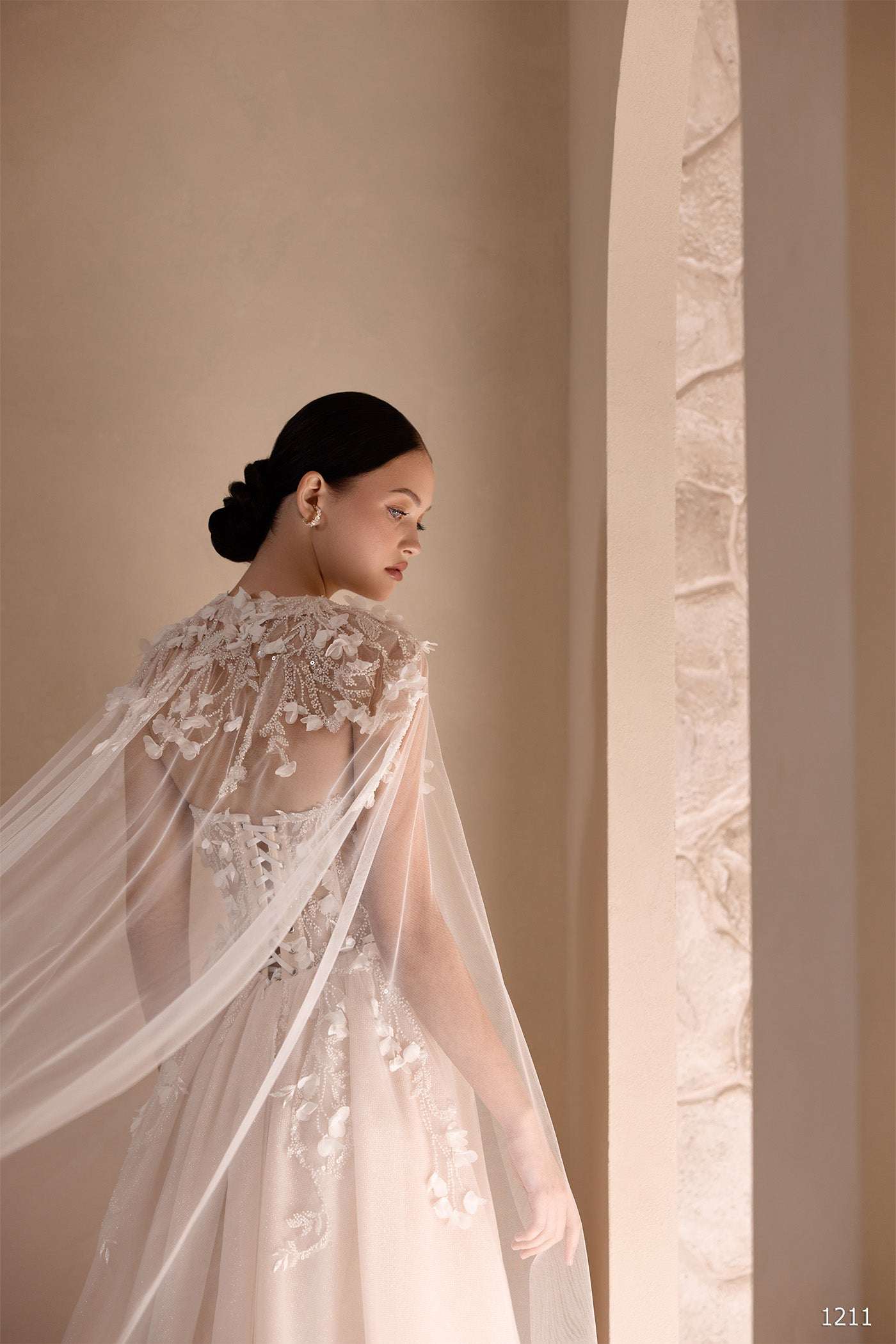 Wedding dress with sheer cape | Nude dresses for Wedding Wedding dress with sheer cape | Nude dresses for Wedding