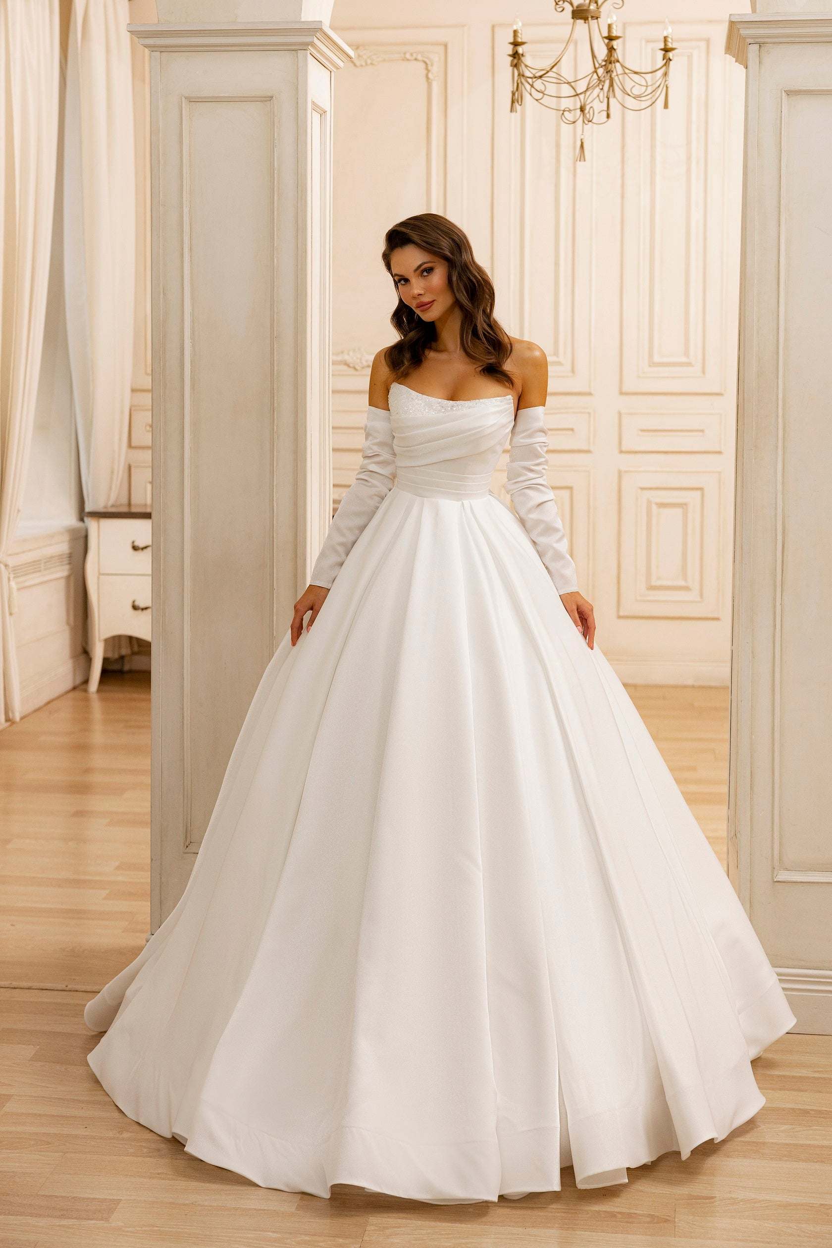 KatrinFAVORboutique-Satin ball gown wedding dress Maximalist wedding dress 