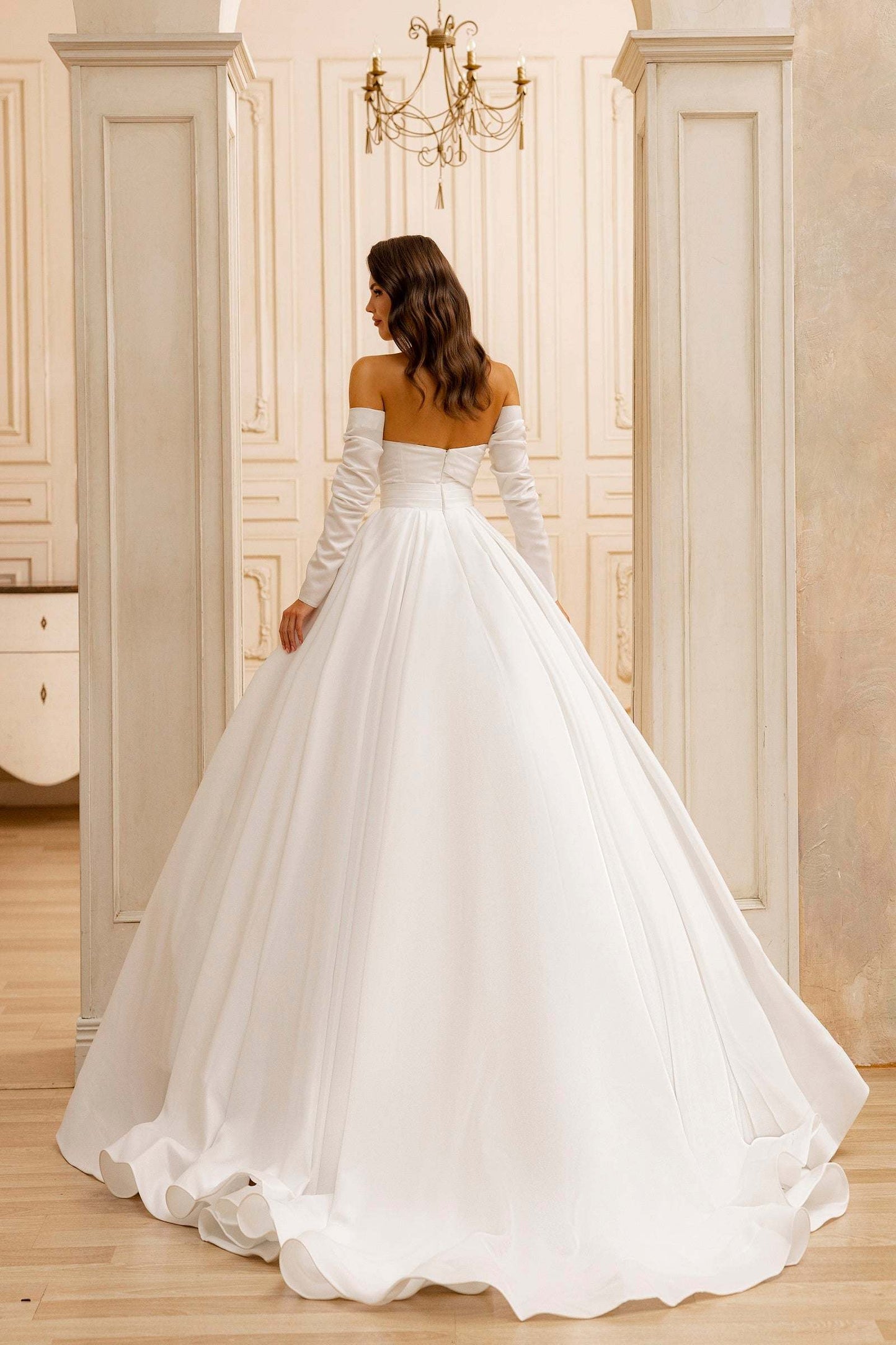 KatrinFAVORboutique-Satin ball gown wedding dress Maximalist wedding dress 