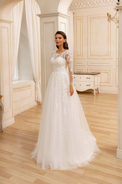 KatrinFAVORboutique-Satin fitted wedding gown Affordable elopement dresses