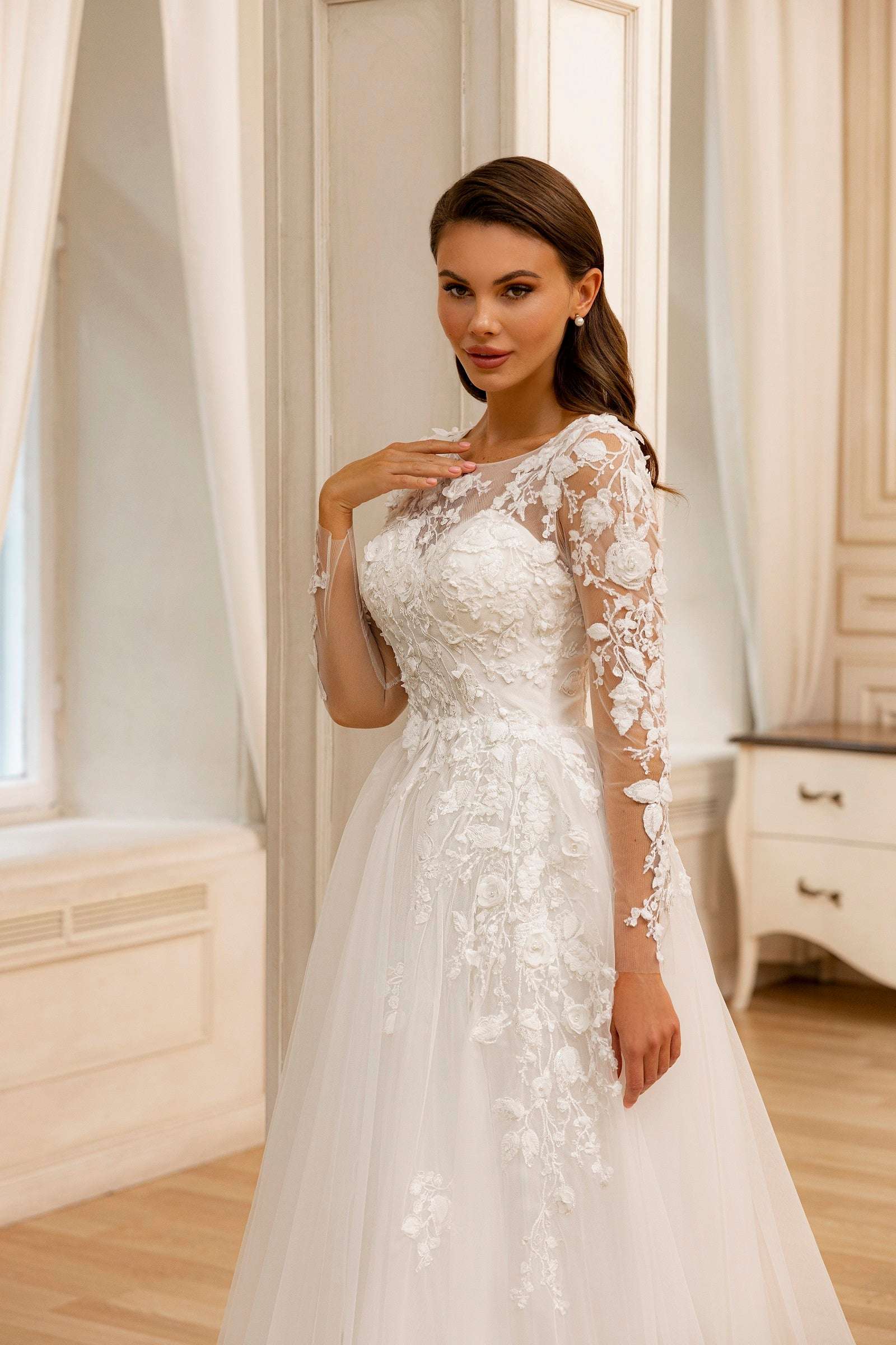 KatrinFAVORboutique-Satin fitted wedding gown Affordable elopement dresses