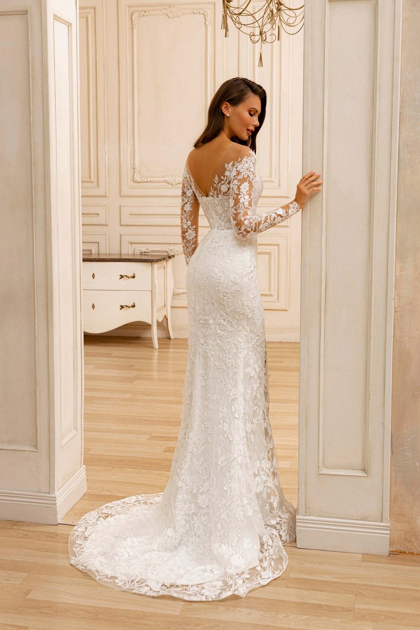 KatrinFAVORboutique-Long sleeve wedding mermaid dress Cute wedding frocks