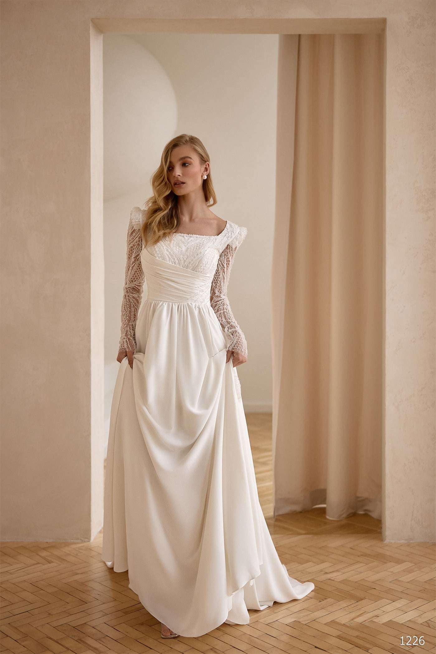 Square neck bridal gown | Wedding gowns for older brides | KatrinFAVOR Other color / 4 Square neck bridal gown | Wedding gowns for older brides | KatrinFAVOR Other color / 4